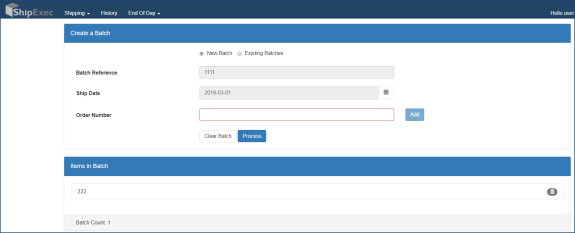 Creating a new batch